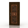 European-style interior door solid wood door 3d model