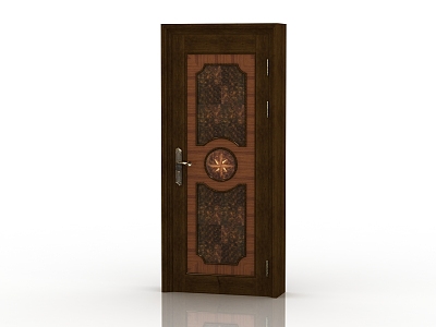 European-style interior door solid wood door 3d model