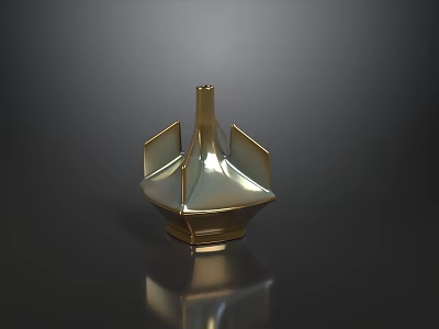 Modern Luxury Sofa And Coffee Table Set With Stylish Golden Geometric Metal Vase Decoration 3d model