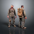 Worker European worker mechanic builder repairman miner digger modern figure 3d model