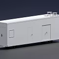 White Mobile Storage Container With Double Doors And Side Vents On Wheels 3d model