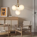 Cozy Indoor Leisure Chair With Wooden Frame And Light Cushion In Living Room