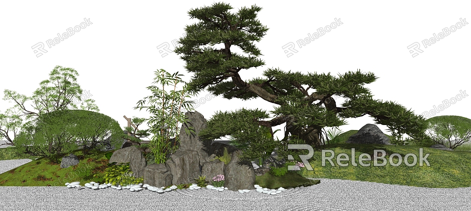 New Chinese style landscape sketch landscape sketch courtyard landscape stone model