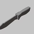 Weapon Knife With Green Blade Worn Marks Black Handle And Metal Rivets