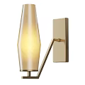 Modern Elegant Wall Sconces With Beige Glass Shade And Metal Frame Design