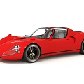 Red Vintage Sports Car With Sleek Body Design Black Wheels And Classic Retro Styling