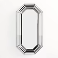 Contemporary Silver Mirror With Geometric Striped Frame For Home Wall Decor 3d model