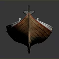 Old Wooden Water Transport Boat With Rustic Interior And Weathered Structure