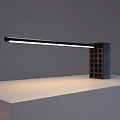 Modern Desk Lamp With Long Strip Light And Square Base Featuring Circular Holes
