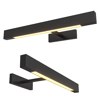 Modern Black Elongated Wall Sconce With LED Light Strip And Minimalist Design 3d model