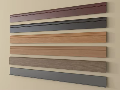 Decorative Wall Lines With Various Colors And Wooden Textures For Home Decoration 3d model