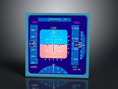 Digital Display Panel With CAD 3D Indication And Numerical Measurement Readings 3d model