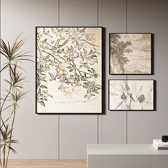 New Chinese Decorative Painting 3d model