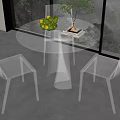 Modern Leisure Table and Chair Negotiation Table and Chair Dining Table and Chair Table and Chair Combination 3d model