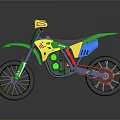 Colorful Toy Motorcycle With Green Yellow Blue Design Sturdy Wheels And Playful Style For Kids