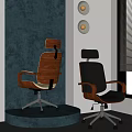 Modern Office Chairs With Wooden Frame And Black Leather Design Ergonomic Armrests In Modern Interior