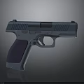 Modern Blue And Purple Pistol With Sleek Body And Tactical Grip Design