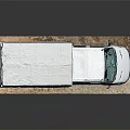 White Cargo Truck With Covered Bed And Canvas Tarp On Platform 3d model