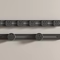 Black Socket Strip With Multiple Outlets And Modern Design For Home Use 3d model