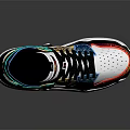 Stylish High Top Sneakers With Colorful Patterned Design And White Sole