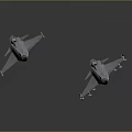Two Gray Fighter Jets Flying Side by Side Against Gray Background 3d model