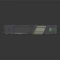 Sleek Metallic Electronic Device With Green Digital Panel And Leaf Logo Design