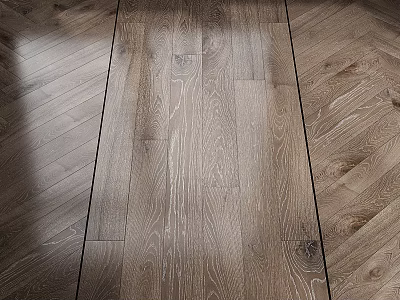 Natural Wooden Flooring With Herringbone And Straight Patterns And Warm Smooth Texture 3d model