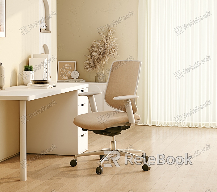 Modern Desk and Chair Beige Time model