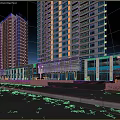 Modern Commercial Street With Holiday Inn Shops Pedestrians Tall Buildings And Greenery