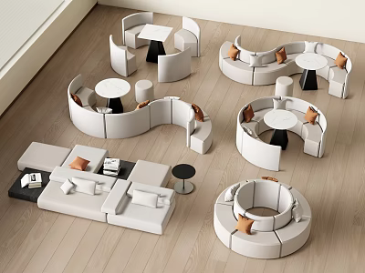 Modern Card Seat Sofa Casual Sofa Curved Sofa Shaped Sofa 3d model
