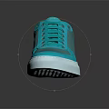 Turquoise Casual Shoes With Mesh Fabric Upper And White Sole Lace Up Design