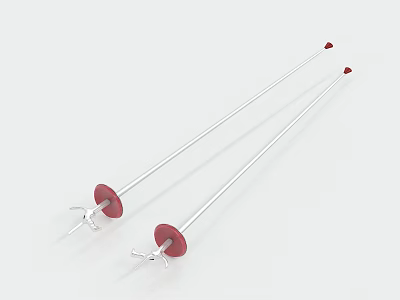 Sports Equipment Javelins With Long Metal Shafts Red Tips And Base Discs 3d model