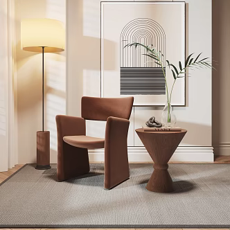 Modern Fabric Single Chair Leisure Chair 3d model