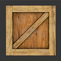 Wooden Crate With Fragile Label And Diagonal Reinforced Wooden Straps For Packaging