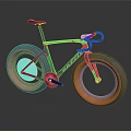 Teal Bicycle With Large Orange Accented Tires And Modern Design