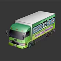 LEGS GLASS Green And White Box Truck With Crystal Clear Windshields