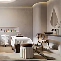 Modern SPA Interior With Massage Tables Stools And Natural Light 3d model