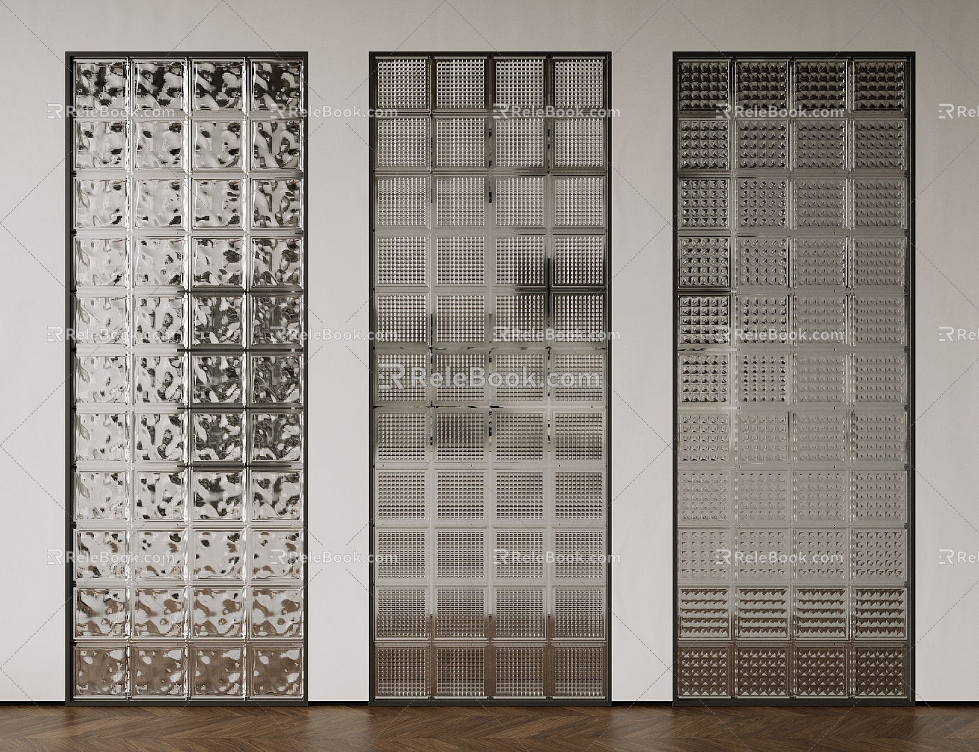 Modern Glass Tile Partition Glass Wall Art Glass Partition Glass Screen Transparent Tile 3d model