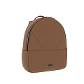 Brown Leather Backpack With Minimalist Design Geometric Stitching And Zipper Closure 3d model