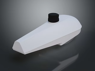 White Modern Container With Black Lid And Angular Geometric Design 3d model