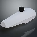 White Modern Container With Black Lid And Angular Geometric Design