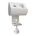 White Electrical Outlet With USB Ports And Mounted On Metal Bracket 3d model