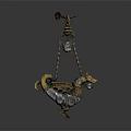 Ornate Winged Dragon Design Pendant With Gold Silver Chain And Pearl Accents
