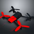Sleek Black And Red Quadcopter Drone With Modern Design And Rotors