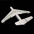 Streamlined Passenger Airplane Flying With Blue Stripe Aerodynamic Wings And Tail