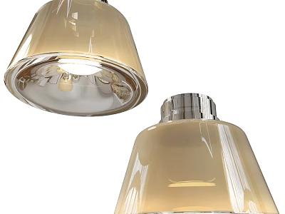 Modern Downlights and Spotlights with Glass Shade and Metal Base Design 3d model