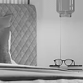 Modern Elegant Bedroom Interior With Headboard Wall LED Strips Bedside Tables Wall Lamps And Wooden Flooring