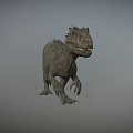 Realistic 3D Dinosaur Model With Spiked Back Red Eyes And Open Mouth