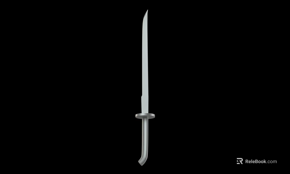 Long Slender Weapon Featuring Sharp Metal Blade And Classic Handle Guard Design 3d model