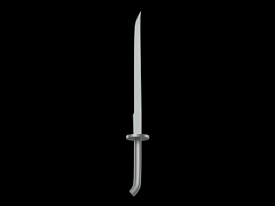 Long Slender Weapon Featuring Sharp Metal Blade And Classic Handle Guard Design 3d model